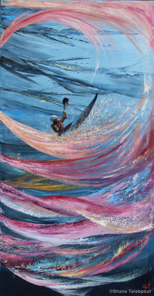 Dancing in the Waves - oil painting by Shana Talebpour