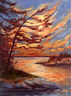 Lake View - oil painting by Shana Talebpour