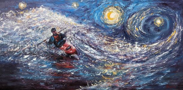 The Wave Rider - oil painting by Shana Talebpour