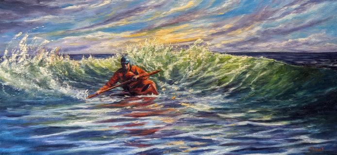 The Wave Rider - oil painting by Shana Talebpour