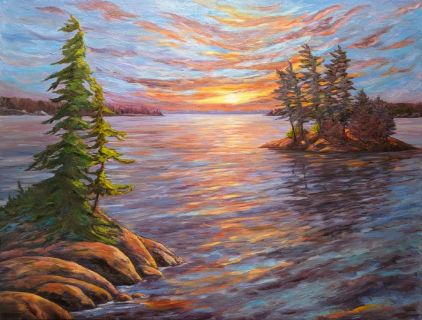 Twilight Passage - Oil on gallery stretched canvas - Shana Talebpour