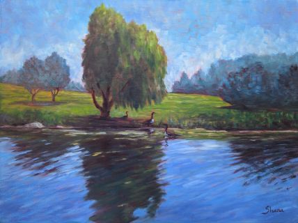 Under the Willow - original oil painting by Shana Talebpour